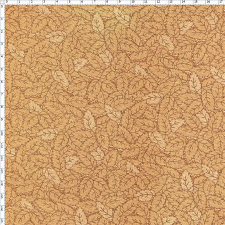 Tecido Estampado para Patchwork - Sunbonnet Folhas Tom Tom Bege (0,50x1,40)