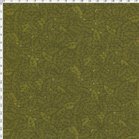 Tecido Estampado para Patchwork - Sunbonnet Folhas Tom Tom Verde (0,50x1,40)