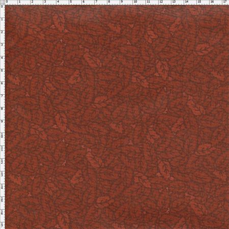 Tecido Estampado para Patchwork - Sunbonnet Folhas Tom Tom Vinho (0,50x1,40)