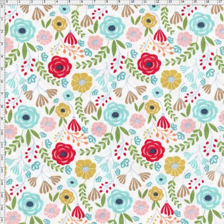 Tecido Estampado para Patchwork - Sweet Garden: Floral Sweet Garden (0,50x1,40)