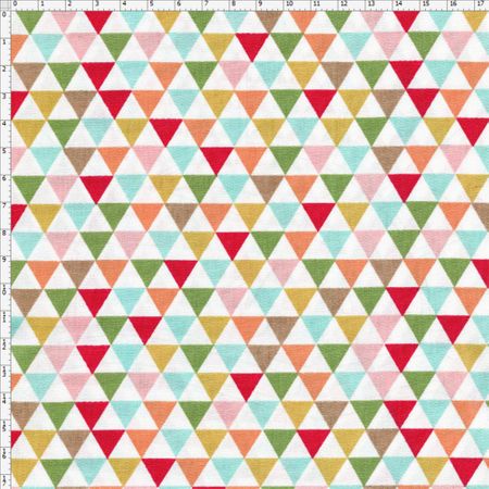 Tecido Estampado para Patchwork - Sweet Garden: Triângulos Color (0,50x1,40)