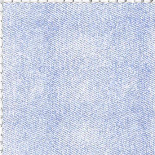 Tecido Estampado para Patchwork - Textura Jeans Azul Claro (0,50x1,40)