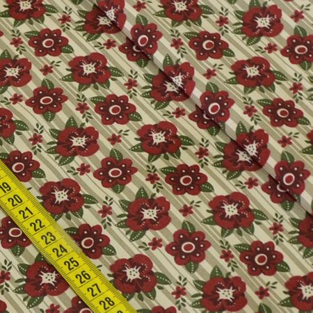 Tecido Estampado para Patchwork - Utah: Floral Utah Bege (0,50x1,40)