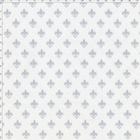 Tecido Estampado para Patchwork - Vanessa Guimarães Majestade Flor de Lis Cinza Cor 03 (0,50x1,40)