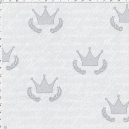 Tecido Estampado para Patchwork - Vanessa Guimarães Majestade Rei Arthur Cinza Prateado Cor 01 (0,50x1,40)