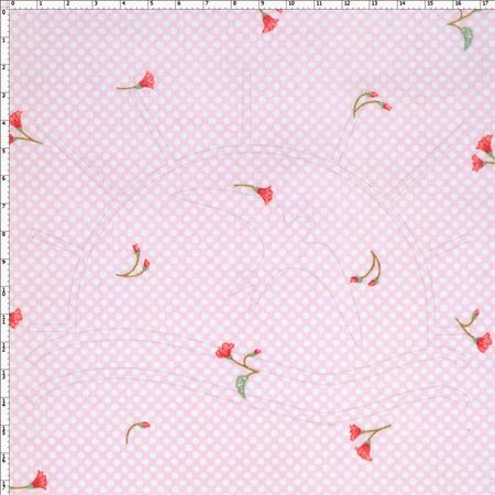 Tecido Estampado para Patchwork - VG014 Floral Rosa Claro Cor 01 (0,50x1,40)