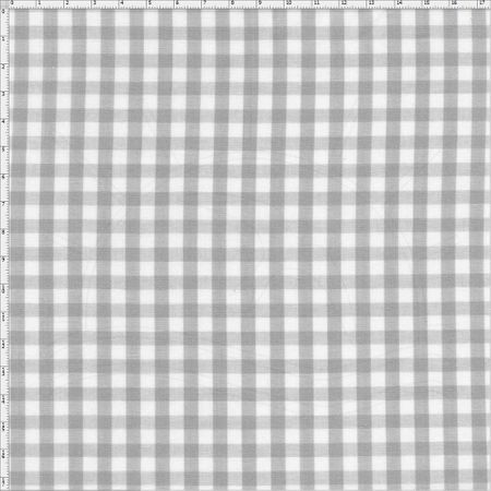 Tecido Estampado para Patchwork - Xadrez Branco - Cinza (0,50x1,40)