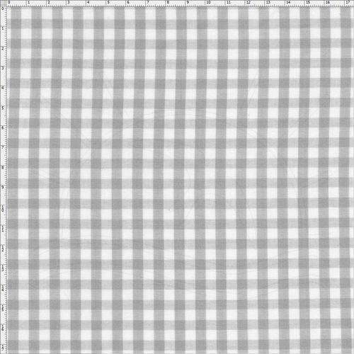 Tecido Estampado para Patchwork - Xadrez Branco - Cinza (0,50x1,40)