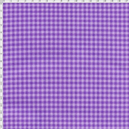 Tecido Estampado para Patchwork - Xadrez Lavanda (0,50x1,40)