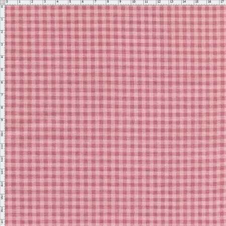 Tecido Estampado para Patchwork - Xadrez Rosa Antigo (0,50x1,40)