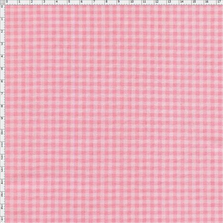 Tecido Estampado para Patchwork - Xadrez Rosa Bebê (0,50x1,40)