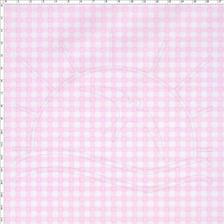 Tecido Estampado para Patchwork - Xadrez Rosa Cor 07 (0,50x1,40)