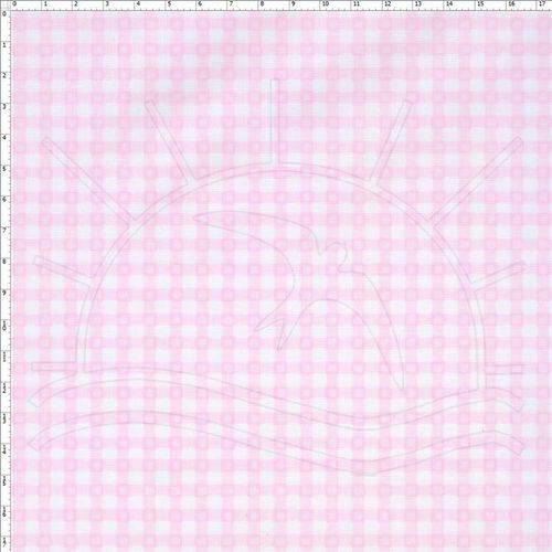 Tecido Estampado para Patchwork - Xadrez Rosa Cor 07 (0,50x1,40)
