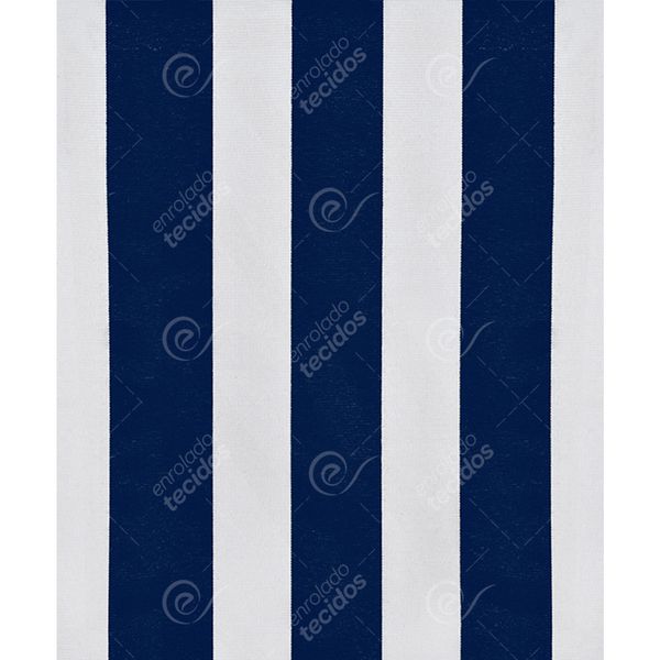Tecido Gorgurinho Listrado Azul Marinho e Branco - 1,50m de Largura