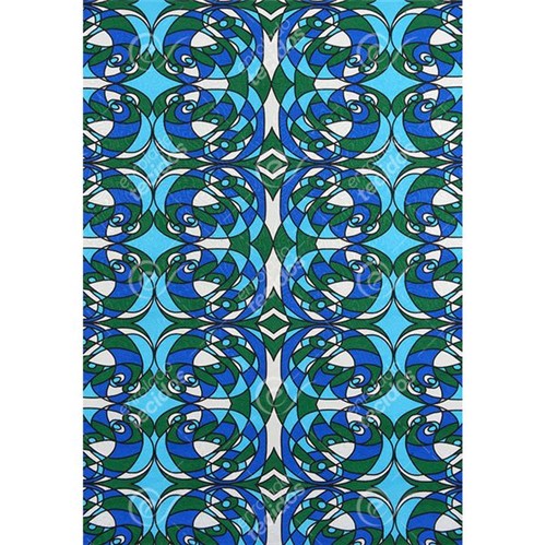 Tecido Jacquard Estampado Abstrato Azul - 1,40m de Largura