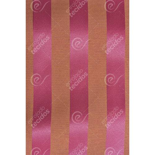 Tecido Jacquard Pink e Laranja Listrado Tradicional - 2,80m de Largura