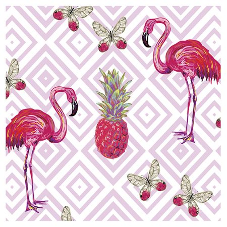 Tecido Quadrado Digital 49 X 49cm - Flamingos Ref:8102