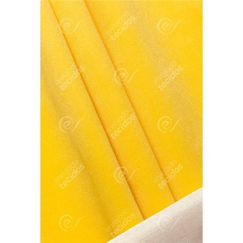 Tecido Suede Amarelo Ouro Liso (Veludo) - 1,45m de Largura