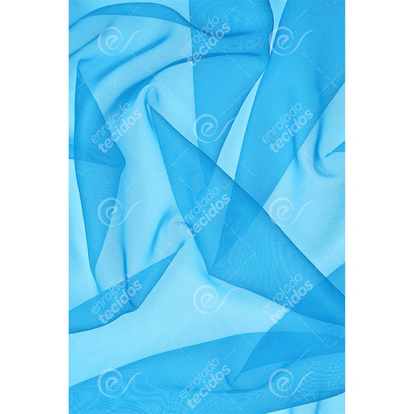 Tecido Voil Azul Frozen - 3,00m de Largura