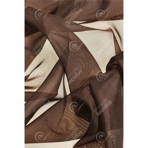 Tecido Voil Marrom Chocolate - 3,00m de Largura