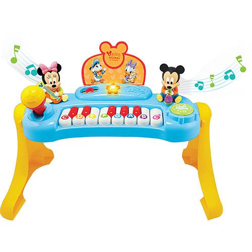 Teclado Musical Mickey Azul e Amarelo - Disney