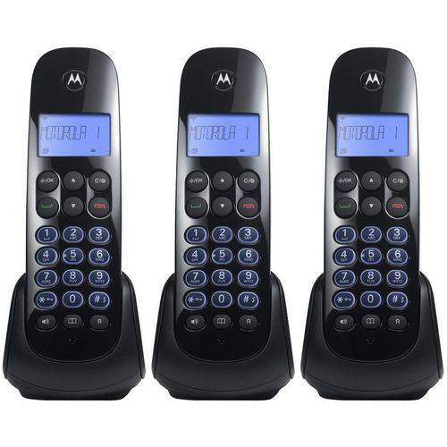 Tel Motorola M-750 3-base/bina/preto/2v