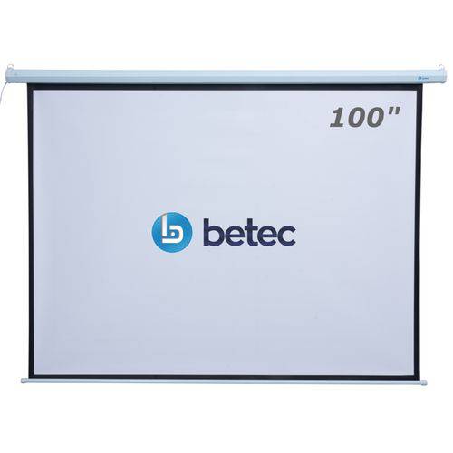 Tela de Projeção Retrátil Elétrica - 100 Polegadas - Controle Remoto - Betec BT4565 - Telão