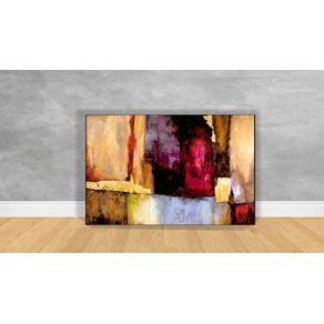 Tela em Canvas Ref: Abstrato Tons Roxo e Amarelo D75 70x50
