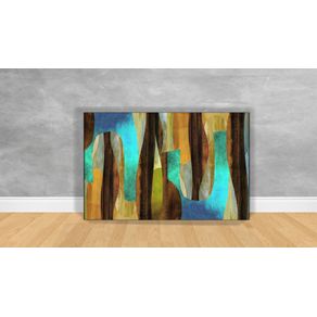 Tela em Canvas Ref: Abstratos Tons de Azul e Marrom D71 70x50