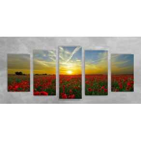 Tela em Canvas Ref: Pôr do Sol com Rosas Vermelhas Paisagem 101