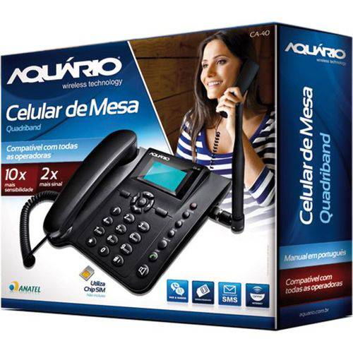 Telefone Celular de Mesa Ca-40 Quad-band Aquario