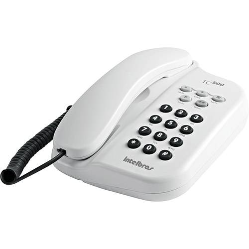 Telefone com Fio C/ Chave TC 500 Branco - Intelbras