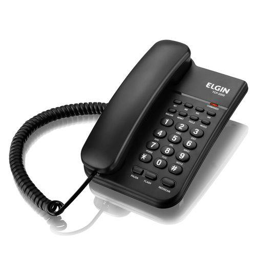 Telefone com Fio e Chave de Bloqueio Elgin Tcf-2200 Preto