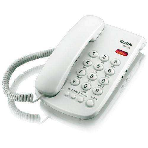 Telefone com Fio e Chave de Bloqueio Elgin Tcf-2000 Branco