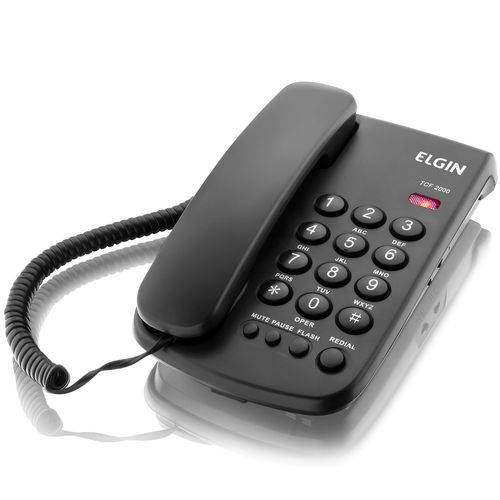 Telefone com Fio e Chave de Bloqueio Elgin Tcf-2000 Preto