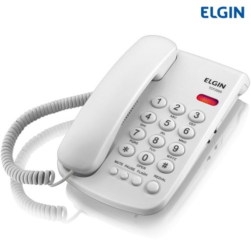 Telefone com Fio e Chave de Segurança TCF 2000 Branco - Elgin