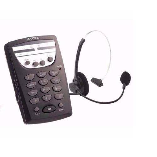 Telefone com Fio Headset Maxtel Rj11 Telemarketing MT-108