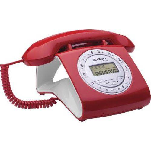 Telefone com Fio TC8312 Viva-Voz com Ajuste de Volume- Identificador de Chamadas Vermelho