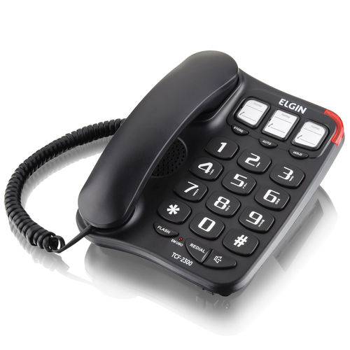 Telefone com Fio Viva Voz Elgin Tcf-2300 Preto