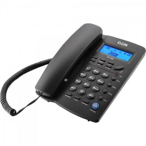 Telefone de Mesa com Identificador de Chamadas e Viva-voz Tcf2300reto Elgin