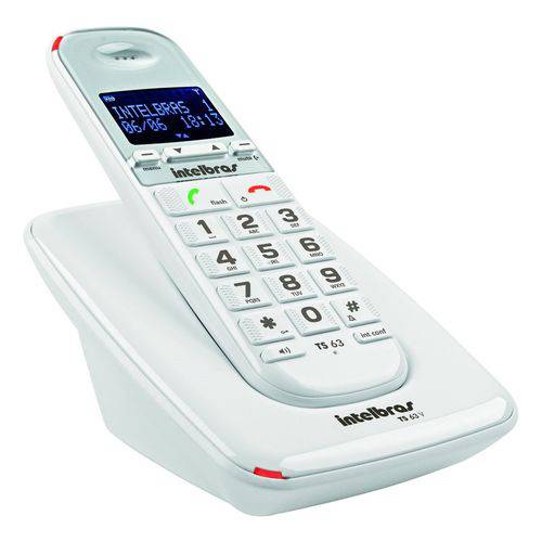 Telefone de Mesa Fixo Sem Fio Bina ID TS 63 V Design Moderno