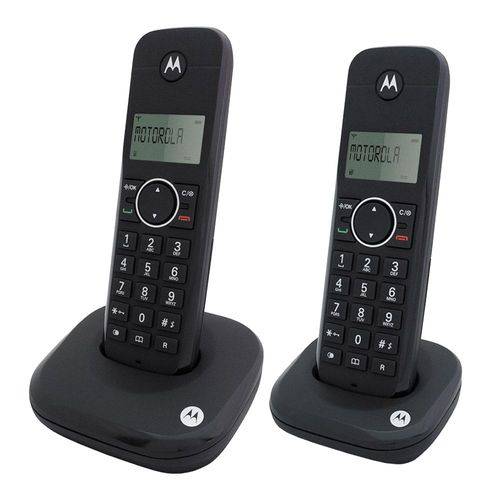 Telefone Digital Sem Fio +1 Ramal Motorola Moto500ID-2 com Identificador de Chamadas Preto
