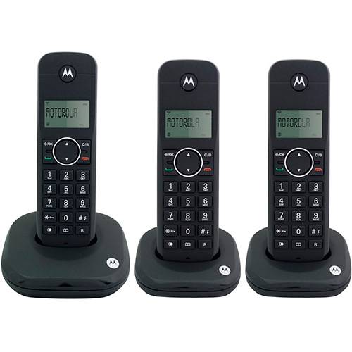 Telefone Digital Sem Fio Moto 500ID-MRD3 com Identificador de Chamadas + 2 Ramais - Motorola