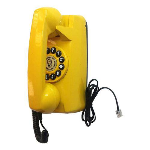 Telefone e Interfone Retrô de Parede Amarelo - Funciona é Novo e Decora
