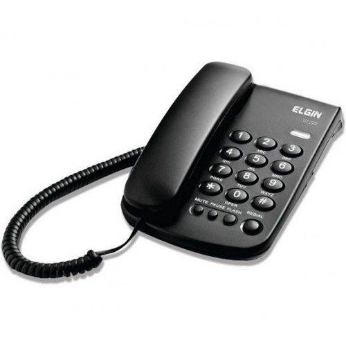 Telefone Elgin de Mesa com Fio Bloqueador Preto Tcf-2000