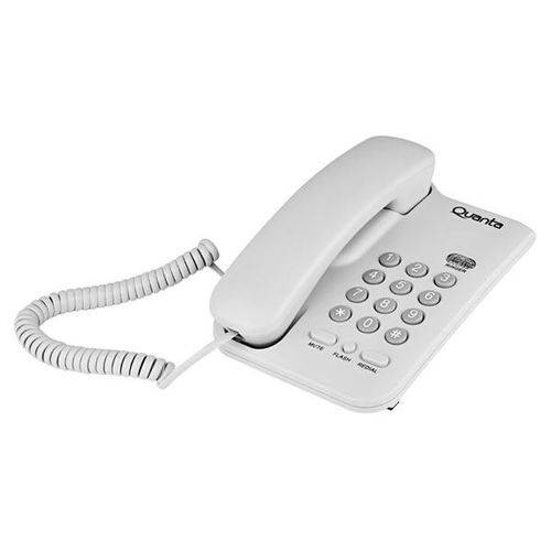 Telefone Fixo com Fio Quanta QTTEL1005 Indicador LED -Branco
