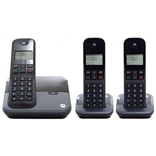 Telefone Fixo Motorola Sem Fio M3000 3 Bases - Preto