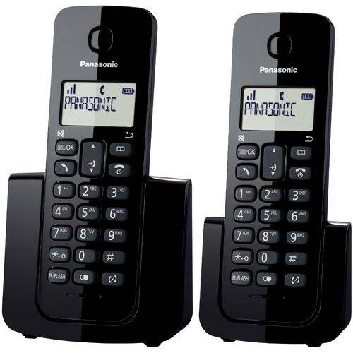 Telefone Fixo Panasonic TGB112 com Ramal Identificador de Chamadas Sem Fio