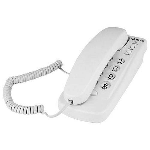 Telefone Fixo Quanta QTTEL1006 / Indicador Led de Chamadas / com Fio (Branco)