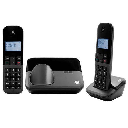 Telefone Fixo Sem Fio Motorola M3000-2 6.0 com Identificador de Chamadas Bivolt - Preto